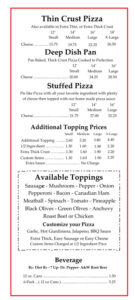Menu - Sals Pizza Company